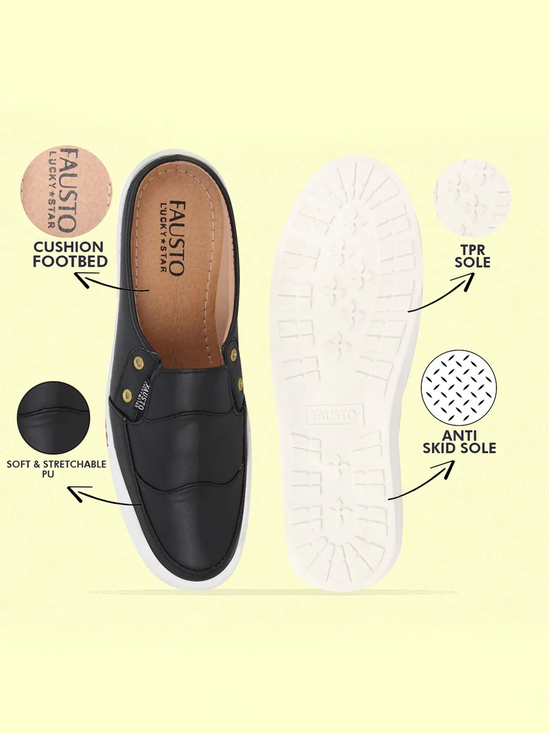 Men Black Casual Slip-On Shoes Comfortable Slip On