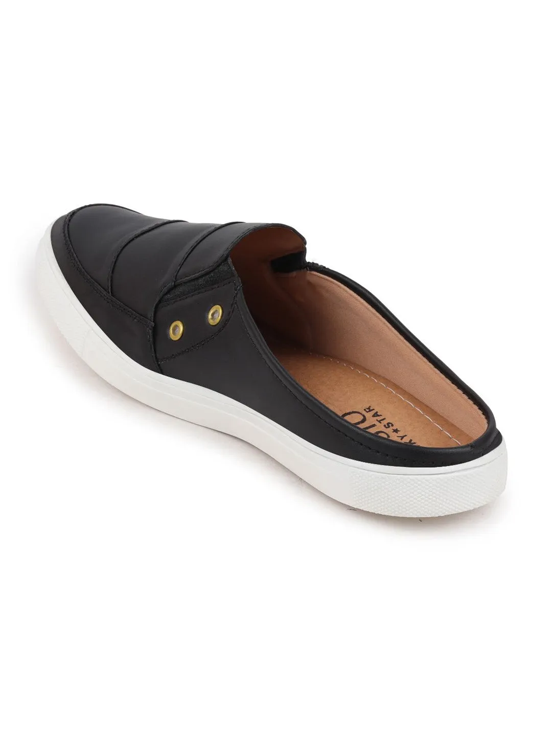 Men Black Casual Slip-On Shoes Wide Shoes Slip On