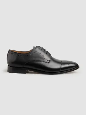 Marshall Derby with Perforations - Black Loafers Monolith