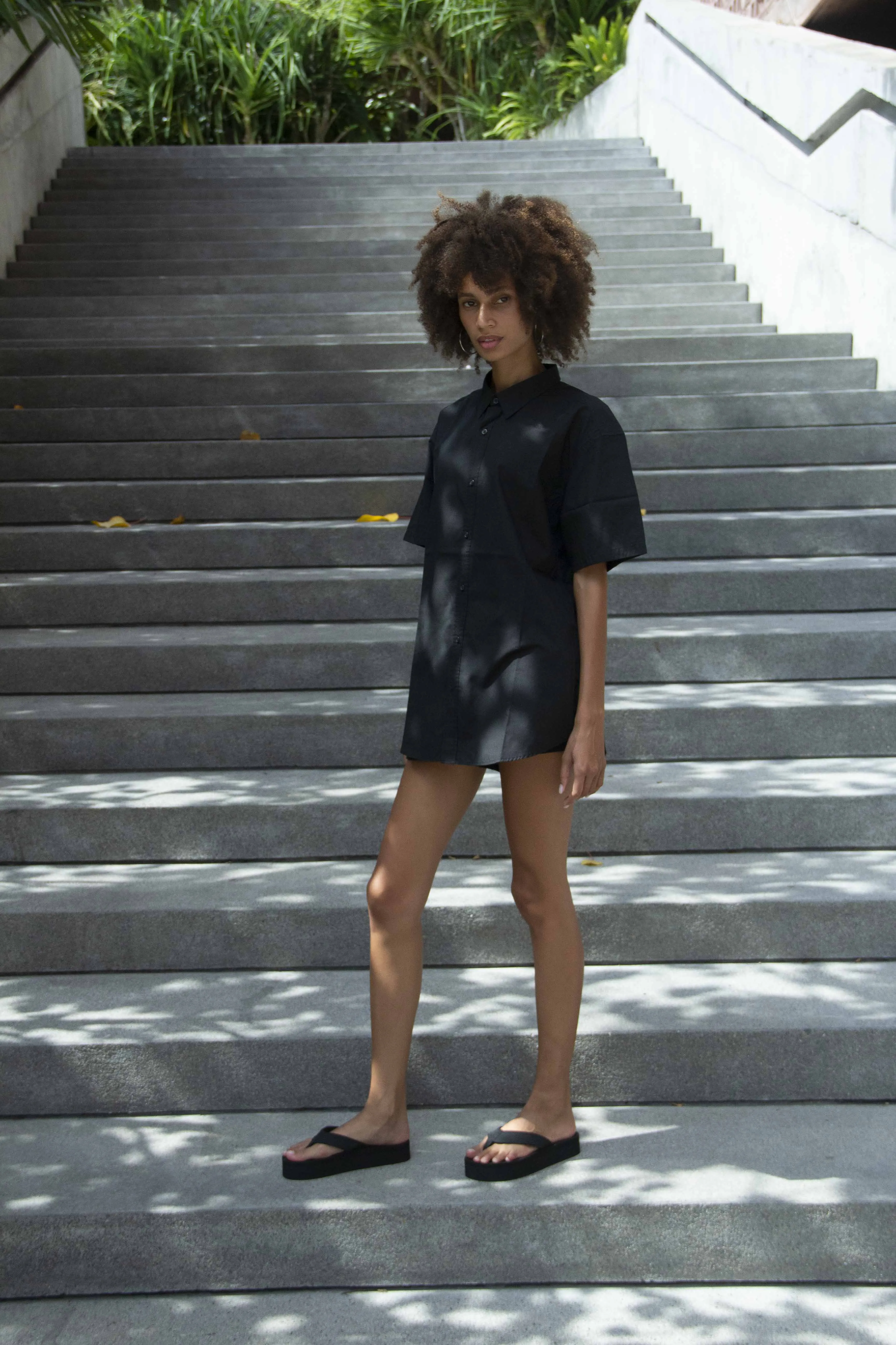 Hoodie And Flip Flops Women's Flip Flops Platform - Black