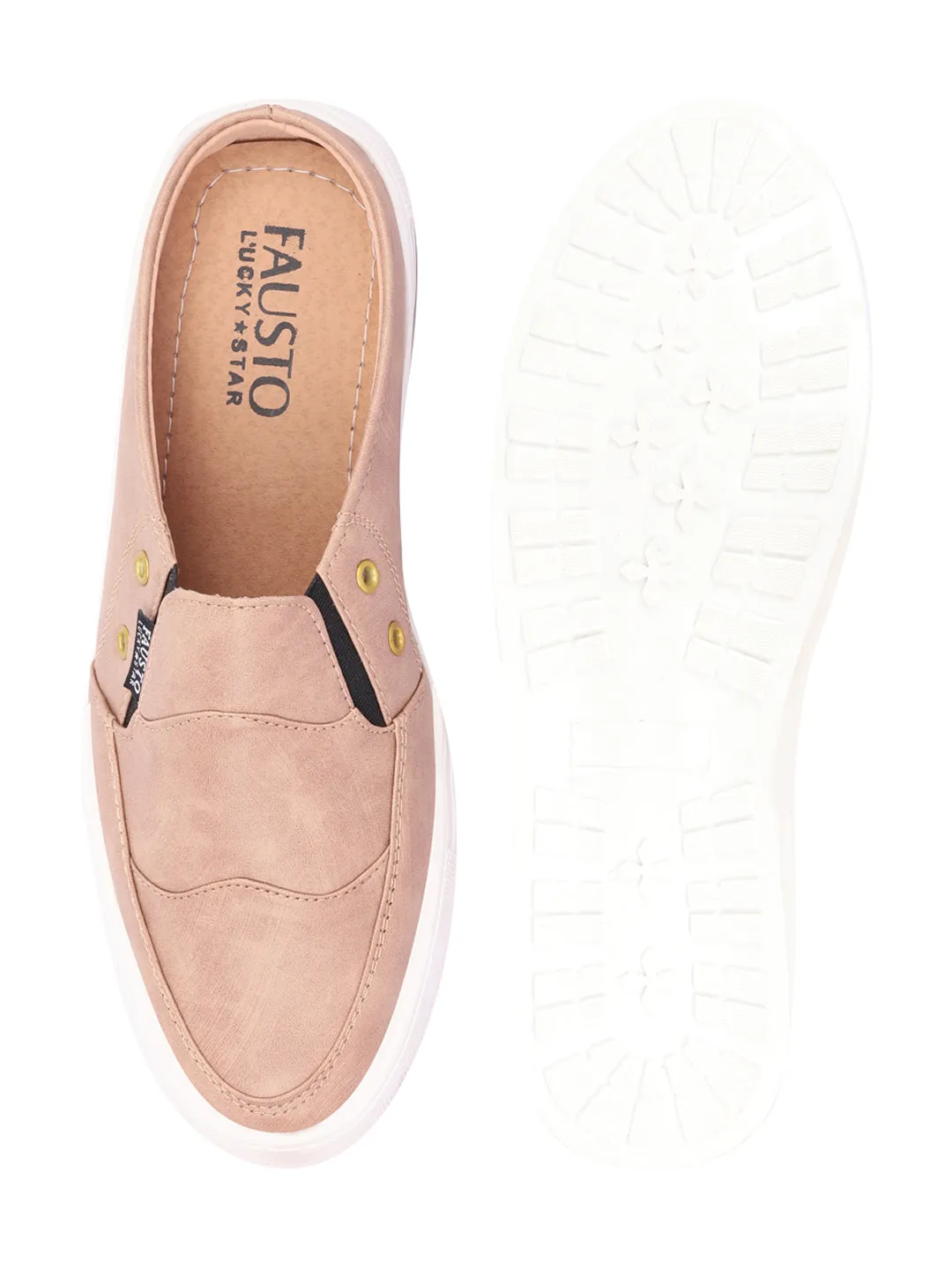 Men Beige Casual Slip-On Shoes Outdoor Slip-on