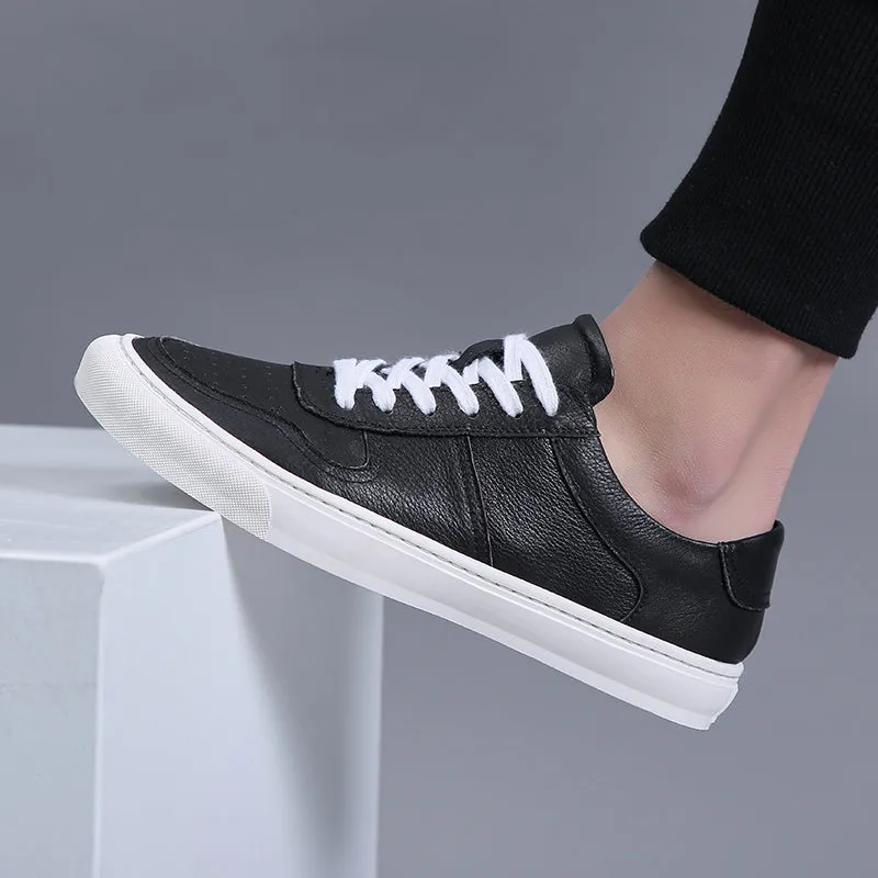 Men Casual Shoes Luxury Brand 100% Cow Leather Breathable Soft Walking Footwear Zebra Sneakers