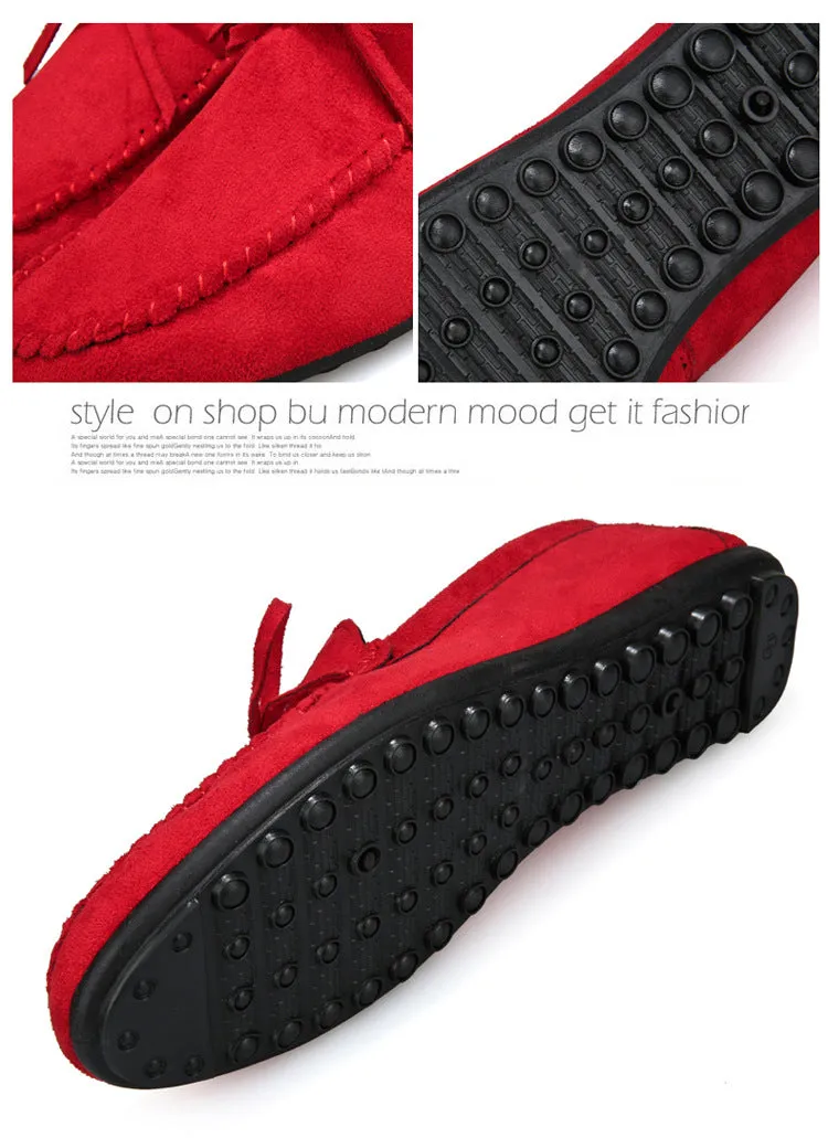 Men Casual Shoes Slip-On Breathable Moccasin Loafers Cranberry