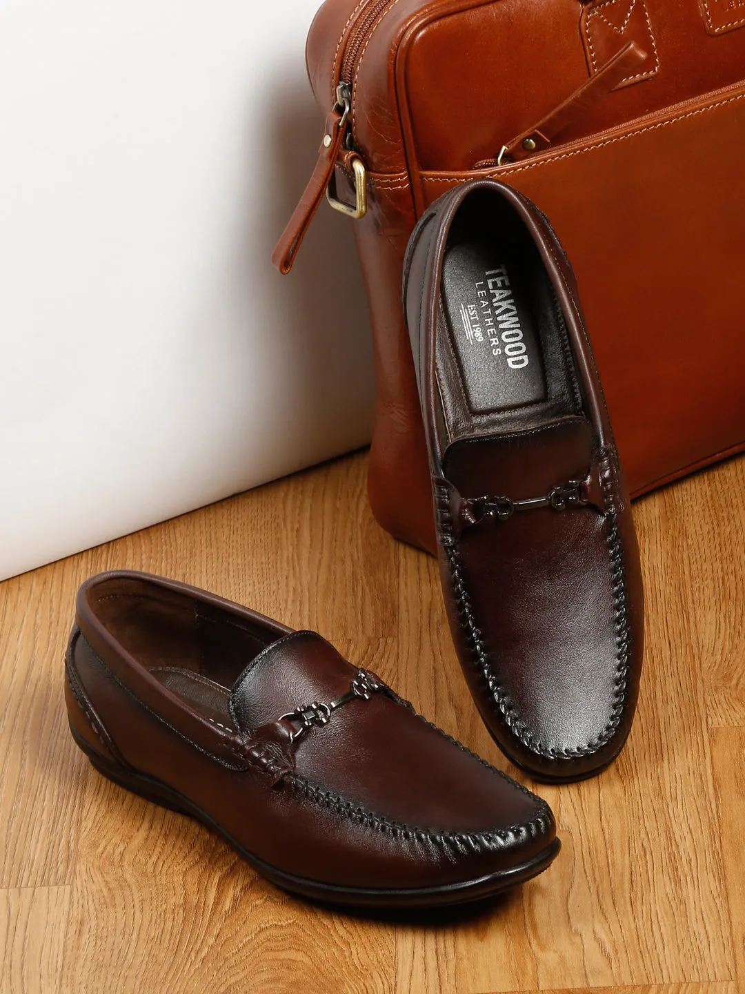 Men Classic Brown Leather Loafers shoes Circus Ny Loafers