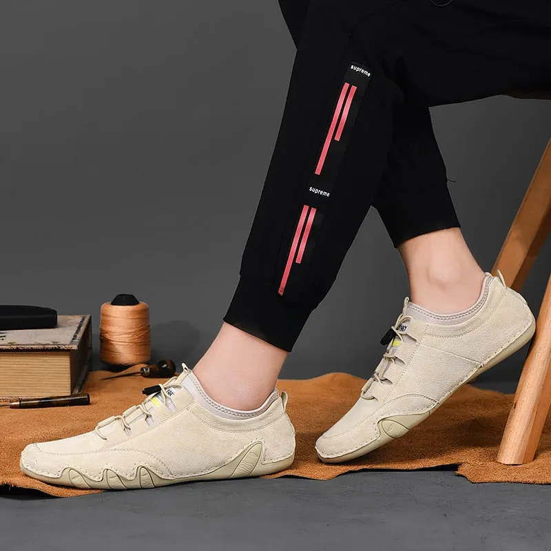 Snake Loafers Men Fashion Suede Leather Sneakers Moccasins Loafers Flats