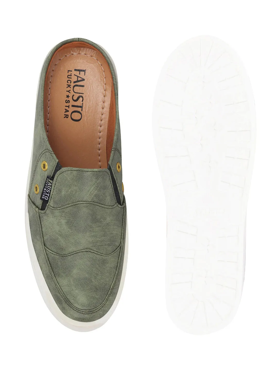Men Olive Green Casual Slip-On Shoes Slip On Slip On Gym