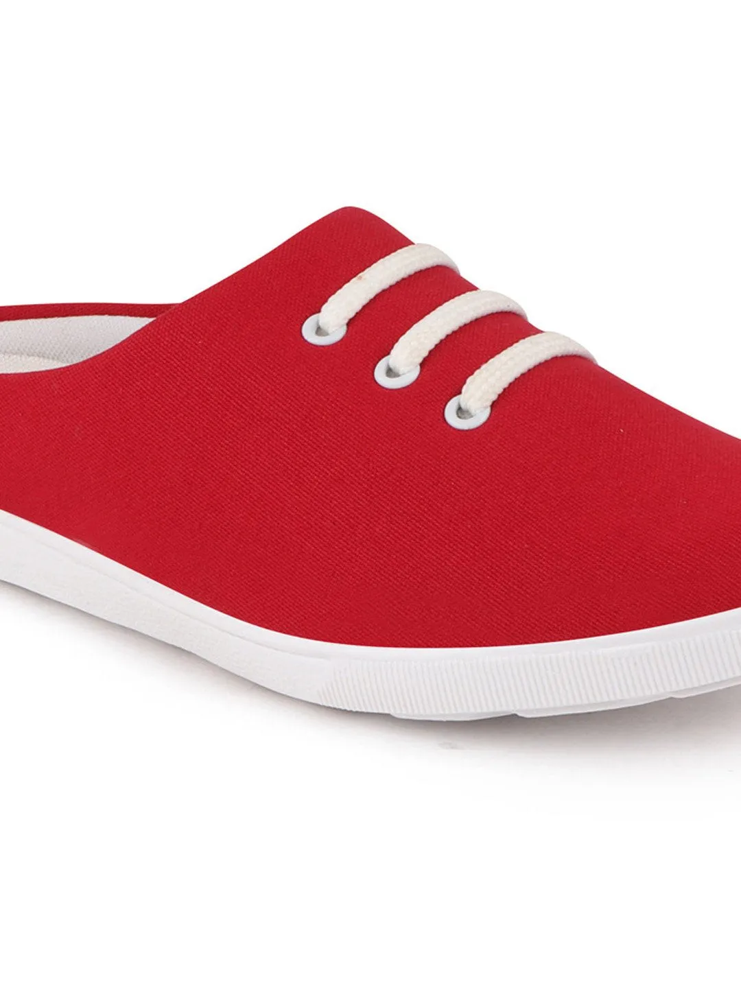 Boat Shoes Slip On Men Red Casual Canvas Slip-On Shoes