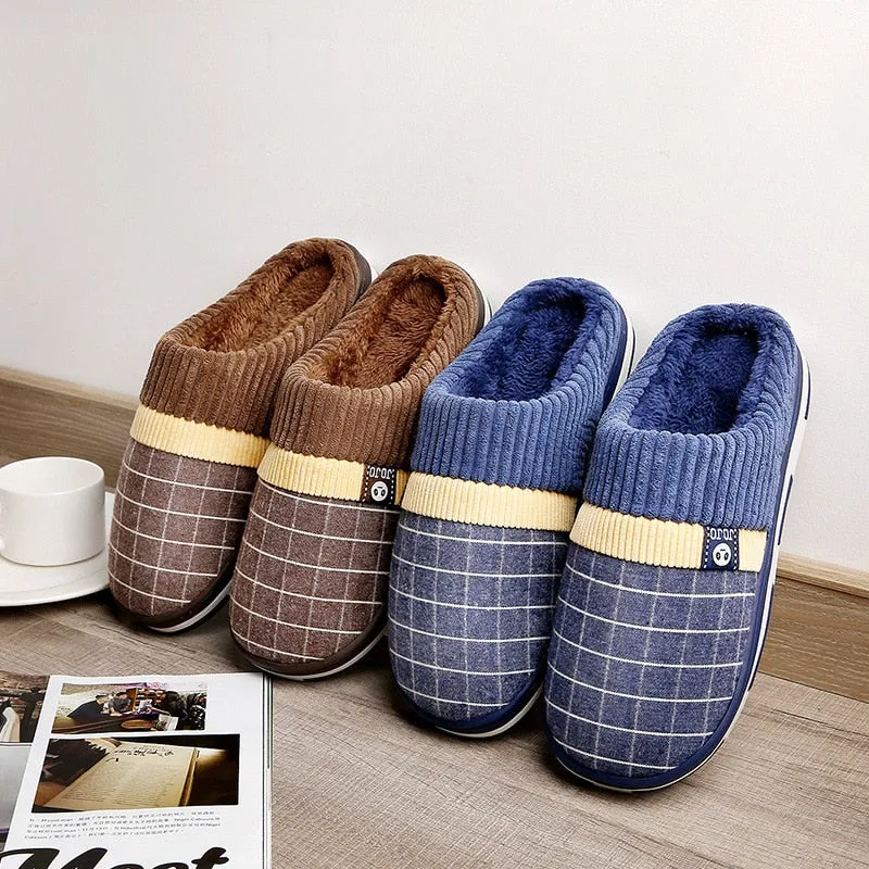 Men Warm Slippers Cotton Winter Plush Indoor Household Shoes Winter Slippers shoes Slippers Balet Slippers