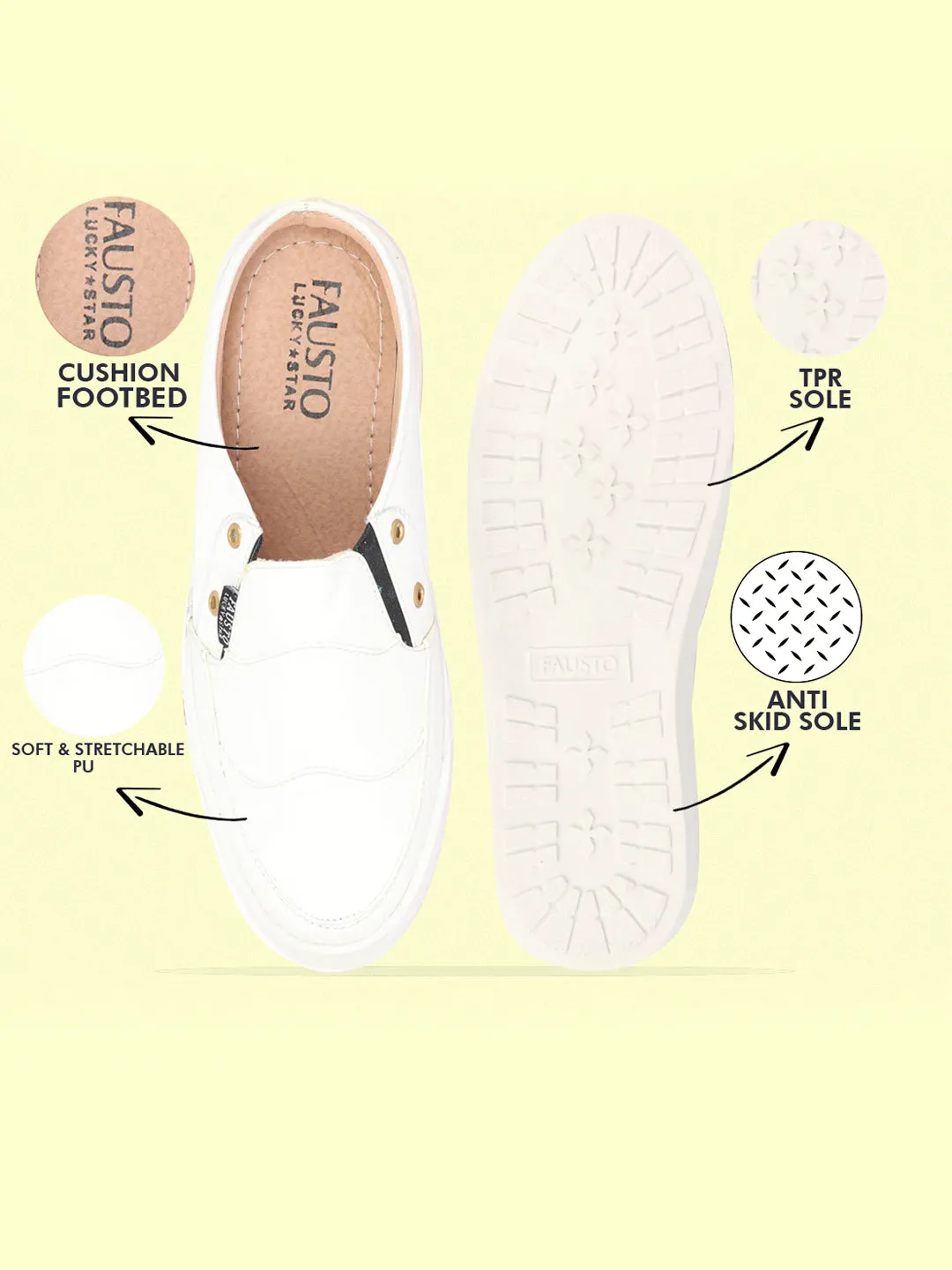 Men White Casual Slip-On Shoes Shop Slip On Shoes