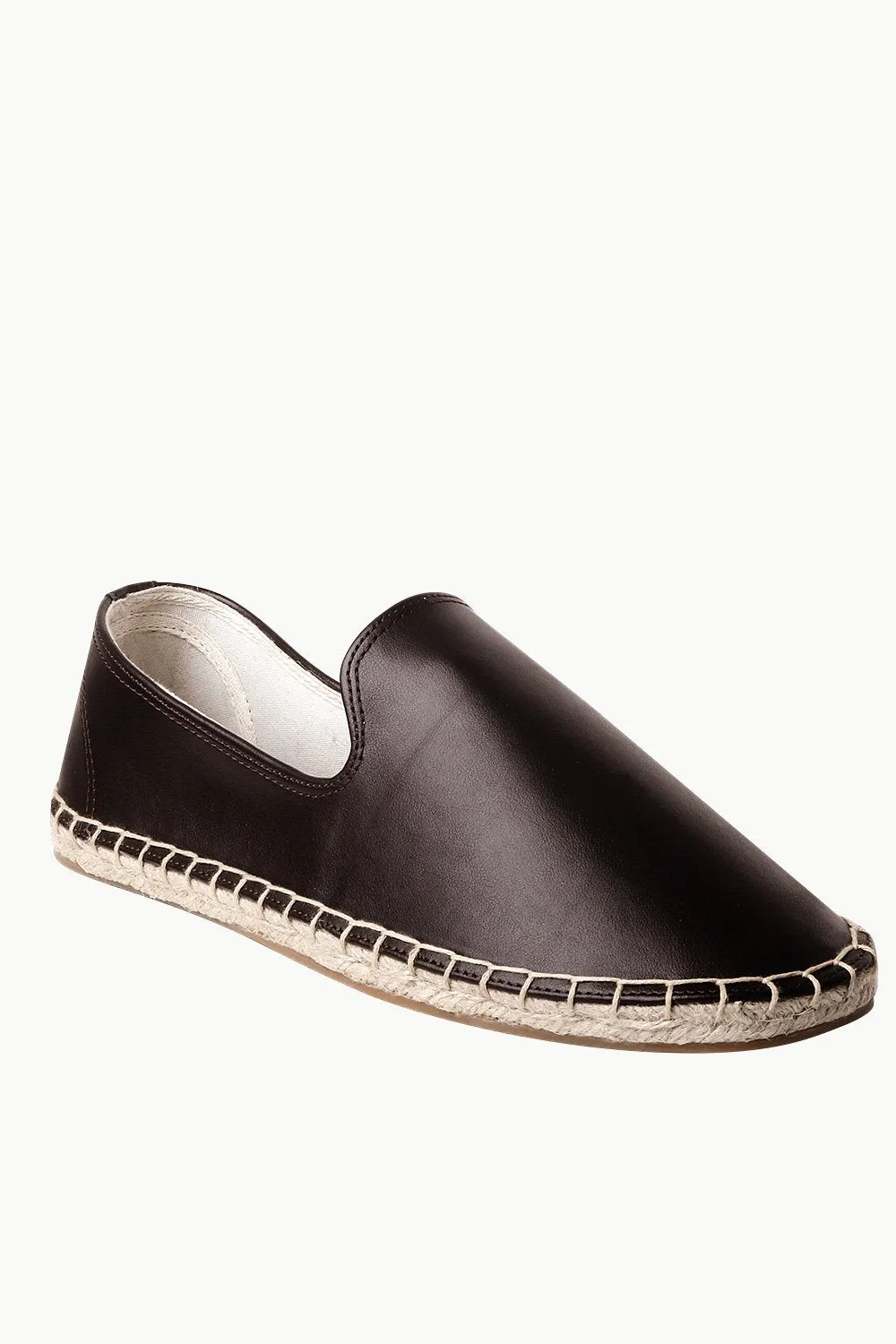 Ballerina Slip On Shoes Men's Brown Faux Leather Espadrilles