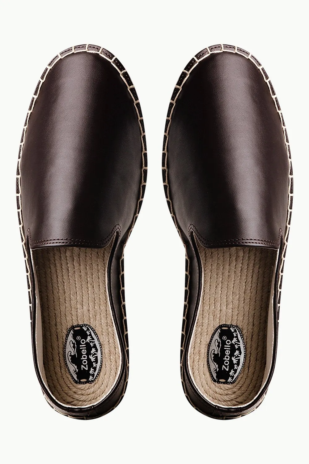 Fur Lined Slip On Shoes Men's Brown Faux Leather Espadrilles