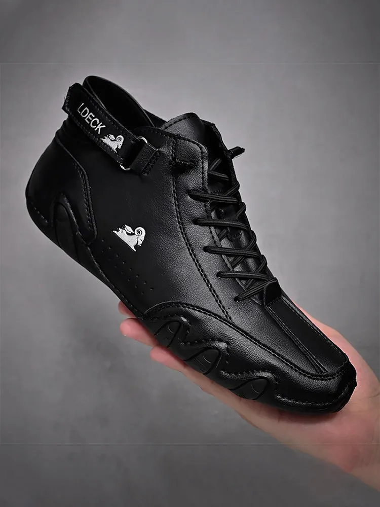 Road Bike Sneakers Men's Casual Boots Round Toe High Top Lace Up Shoes Sneaker