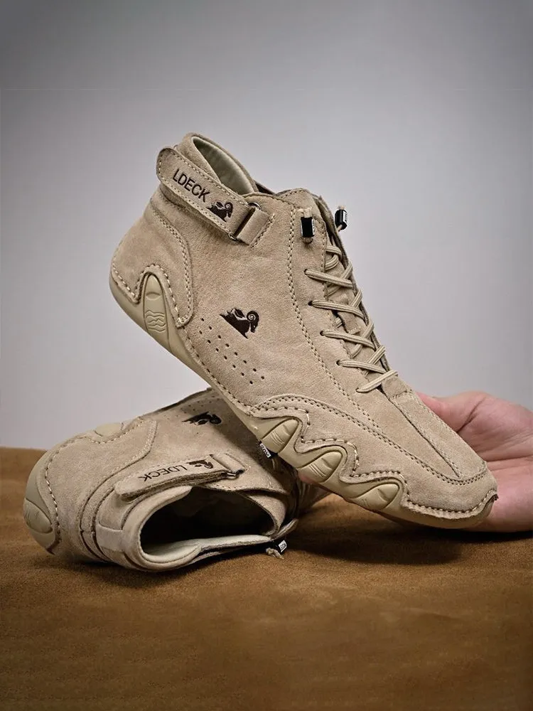 Men's Casual Boots Round Toe High Top Lace Up Shoes Sneaker Mesh Sneakers