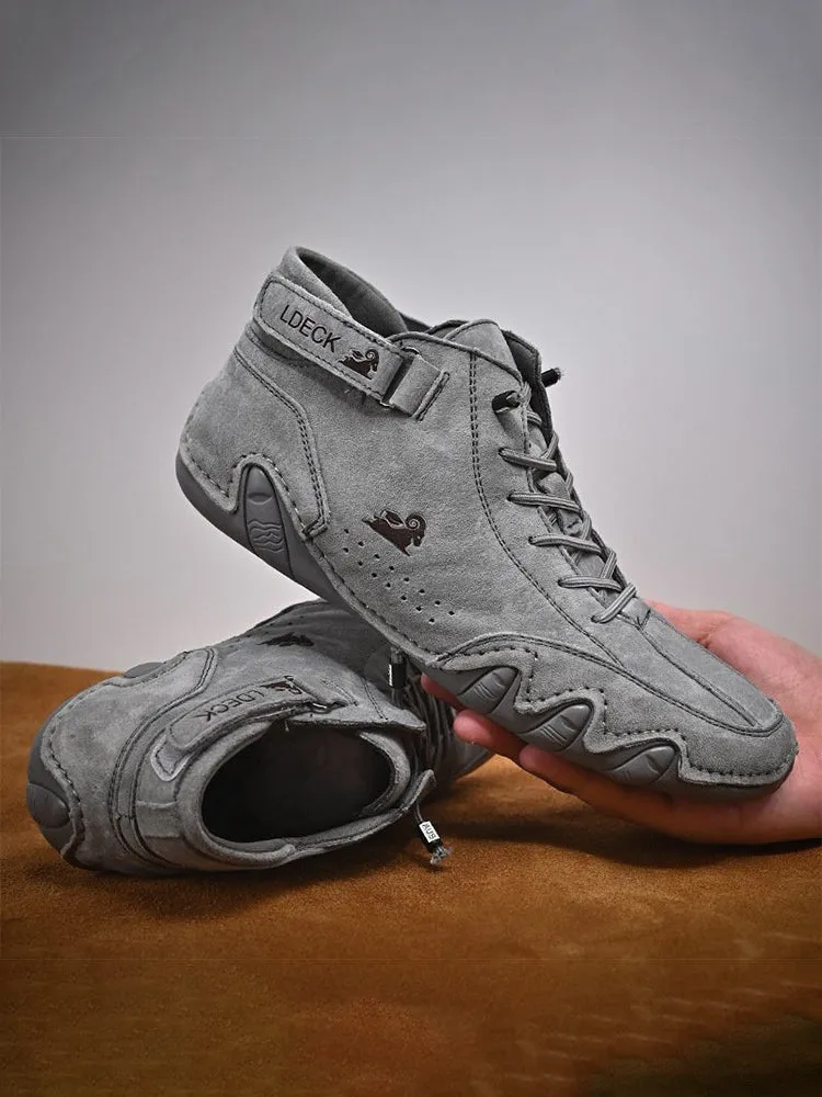 Best Sneakers For Running A Marathon Men's Casual Boots Round Toe High Top Lace Up Shoes Sneaker