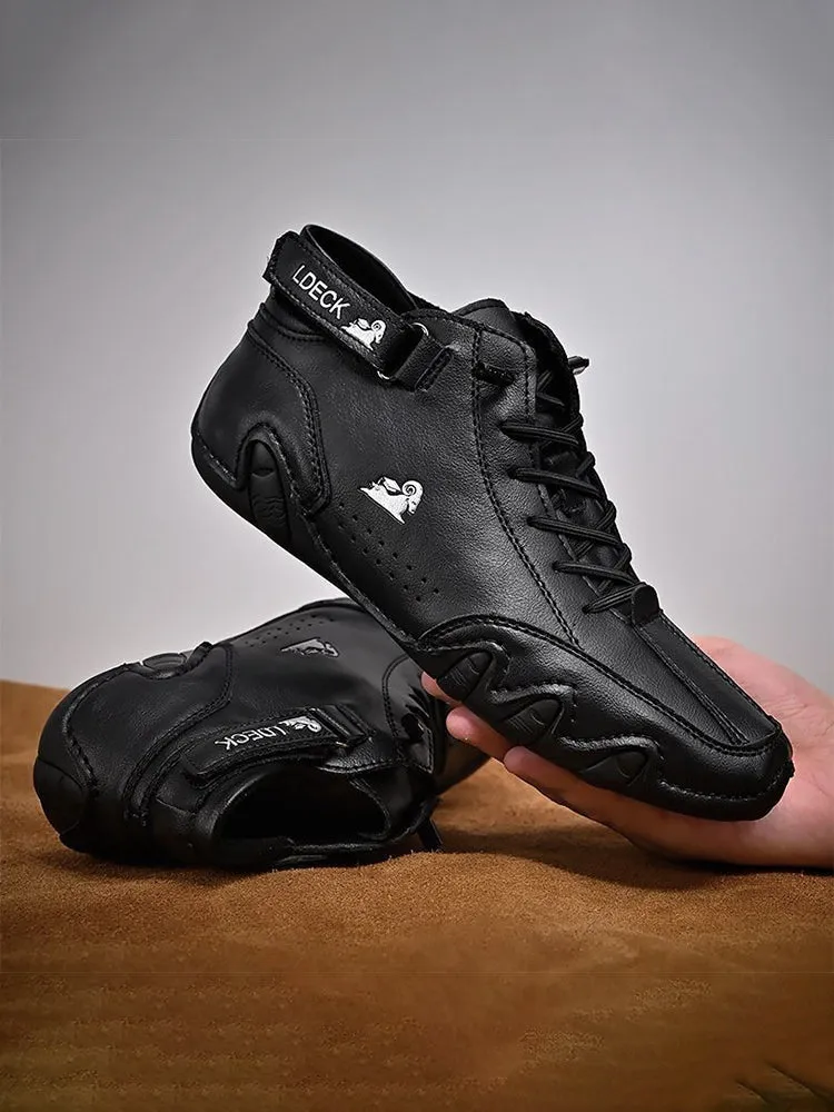 Clay Court Tennis Sneakers Men's Casual Boots Round Toe High Top Lace Up Shoes Sneaker