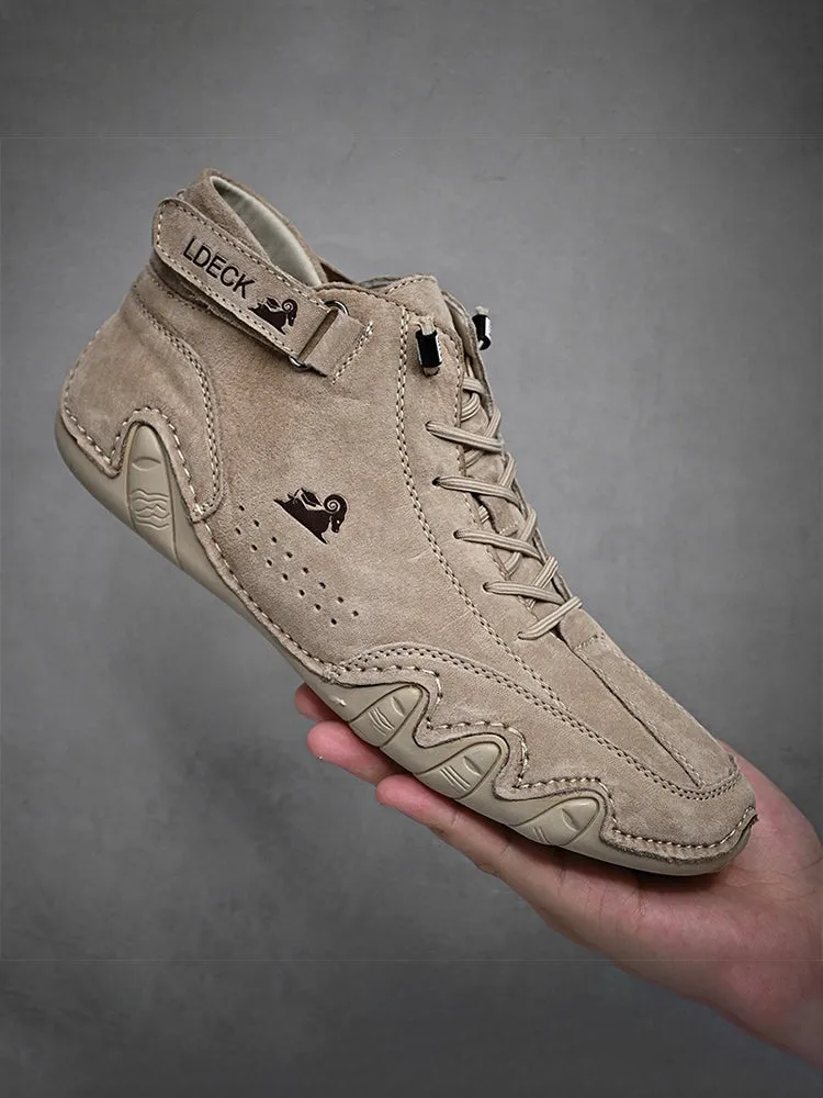 Secret Wedge Sneakers Men's Casual Boots Round Toe High Top Lace Up Shoes Sneaker