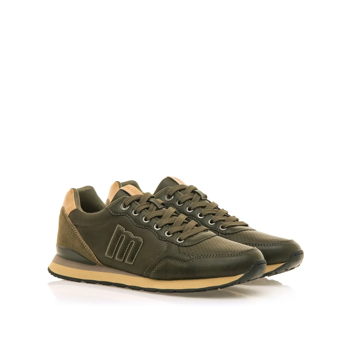 Benassi Slides Mens Casual Trainers Mustang Flore Kakhy Bussi Kakhy 84755 C56225 Green