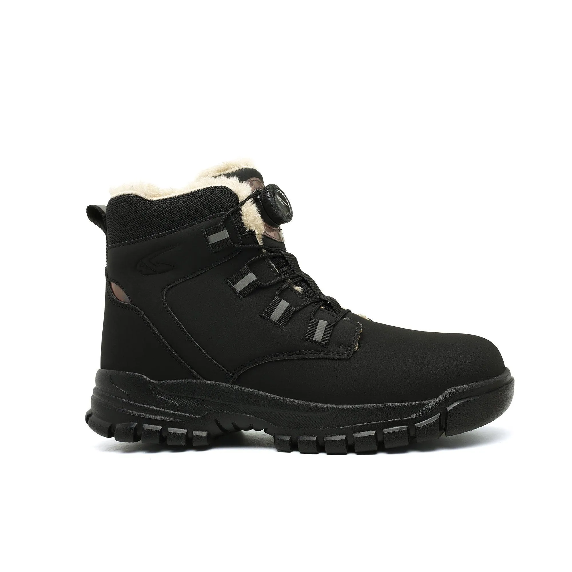 Men's HeatWave Steel Toe Winter Boots - Fleece Lining & Knob Lacing | B317 Leather Work Boots Steel Toe