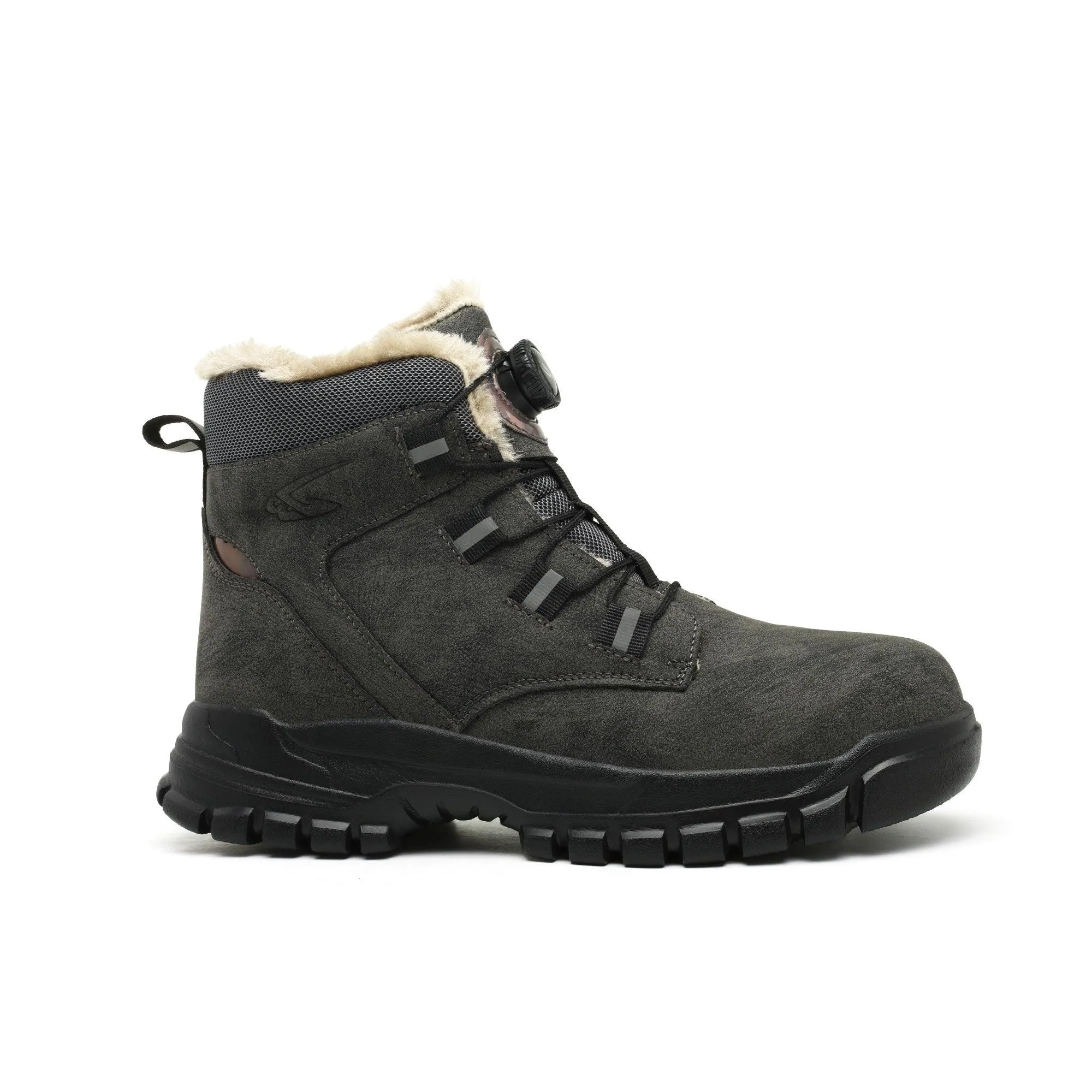 Men's HeatWave Steel Toe Winter Boots - Fleece Lining & Knob Lacing | B317 Hybrid Work Boots