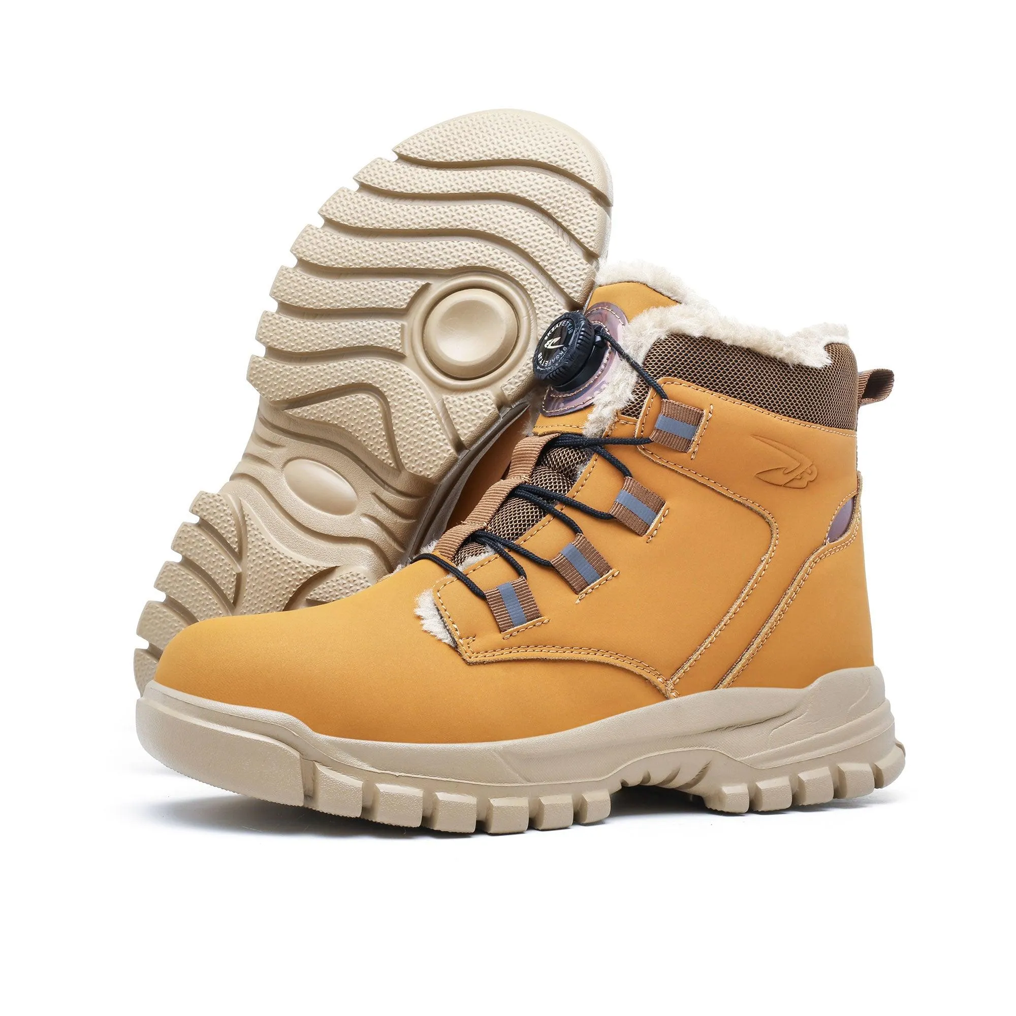 Floorhand Work Boots Men's HeatWave Steel Toe Winter Boots - Fleece Lining & Knob Lacing | B317