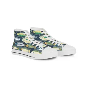 Silver Sneakers Card Men's High Top Sneakers - Fish Line
