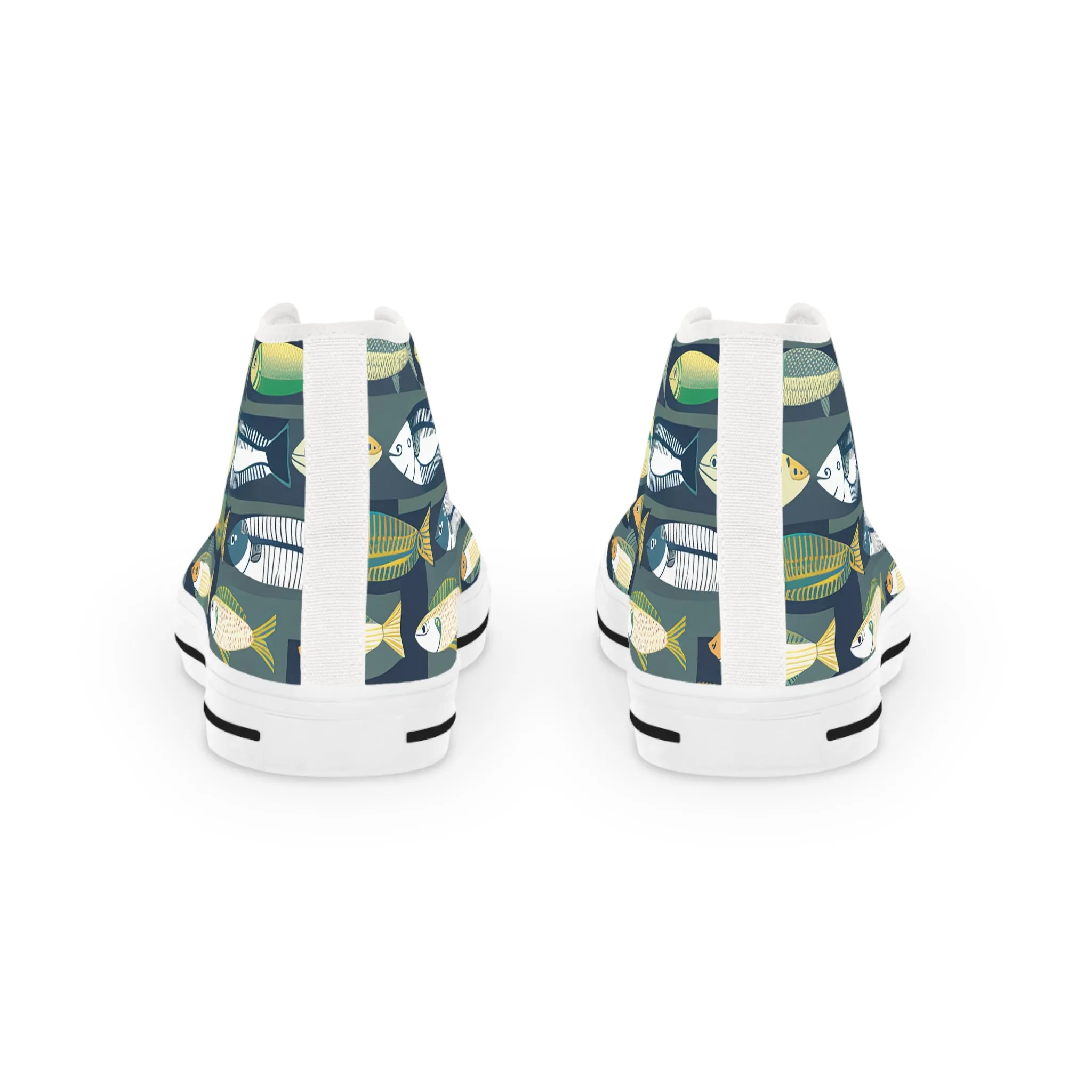 Men's High Top Sneakers - Fish Line Culture Sneakers