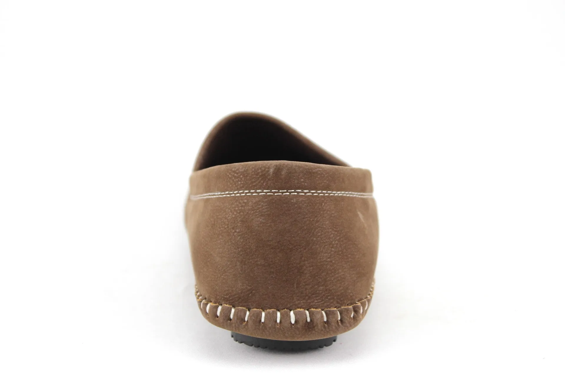 Leather Soled Slippers Men's M4010-6 Moccasin Suede Contrast Stitch Loafer Shoes