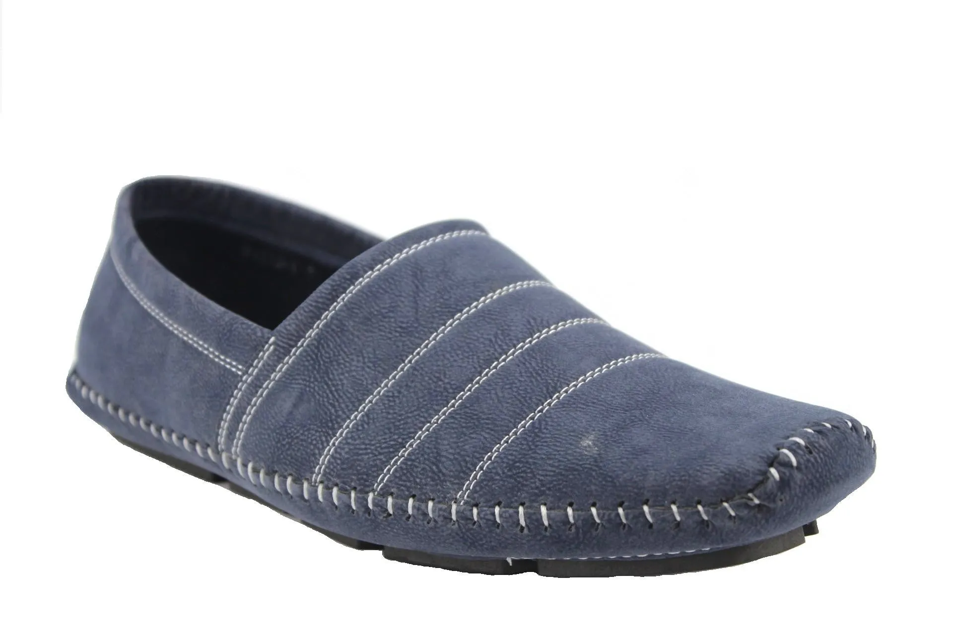 Men's M4010-6 Moccasin Suede Contrast Stitch Loafer Shoes Simple Slippers