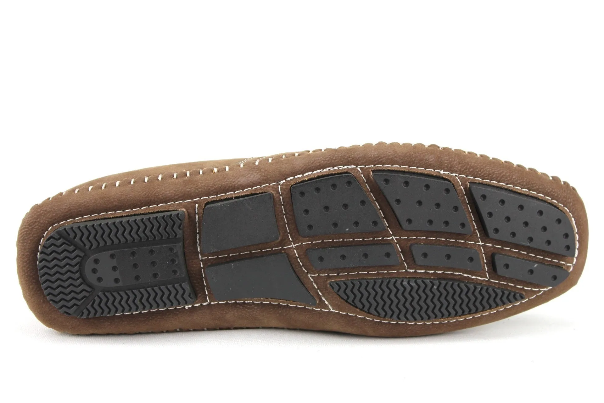 Western Slippers Men's M4010-6 Moccasin Suede Contrast Stitch Loafer Shoes