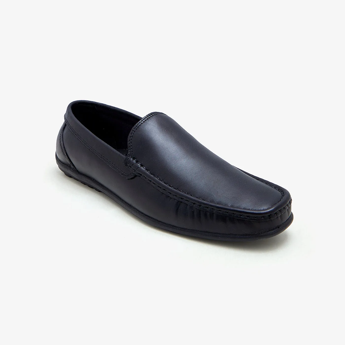 Dress Slip On Shoes Exta Wide Width Men's Plain Leather Loafers