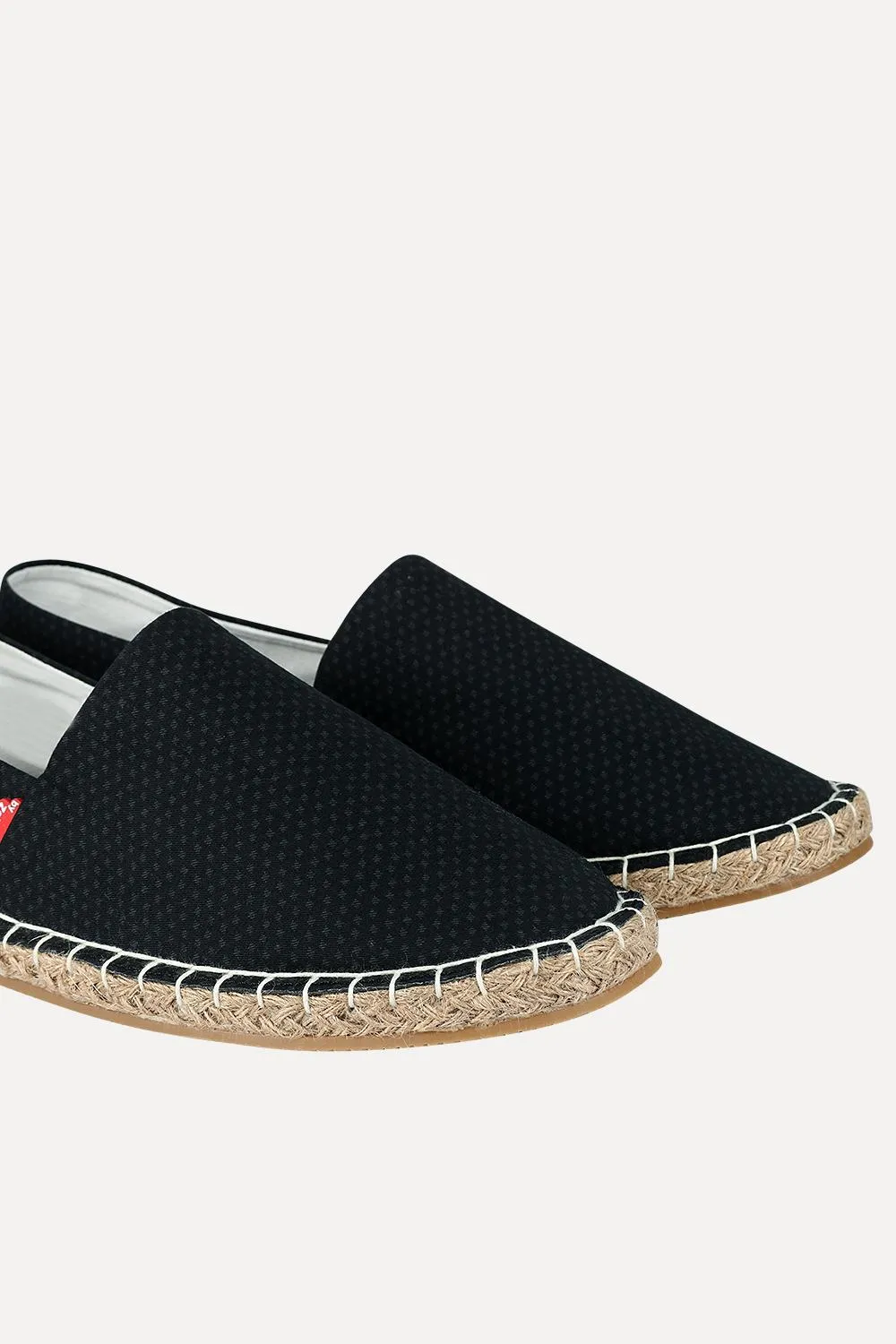 Men's Printed Black Canvas Espadrilles Slip On Leopard Print Sneakers