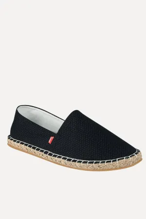 Men's Printed Black Canvas Espadrilles Comfy Slip On