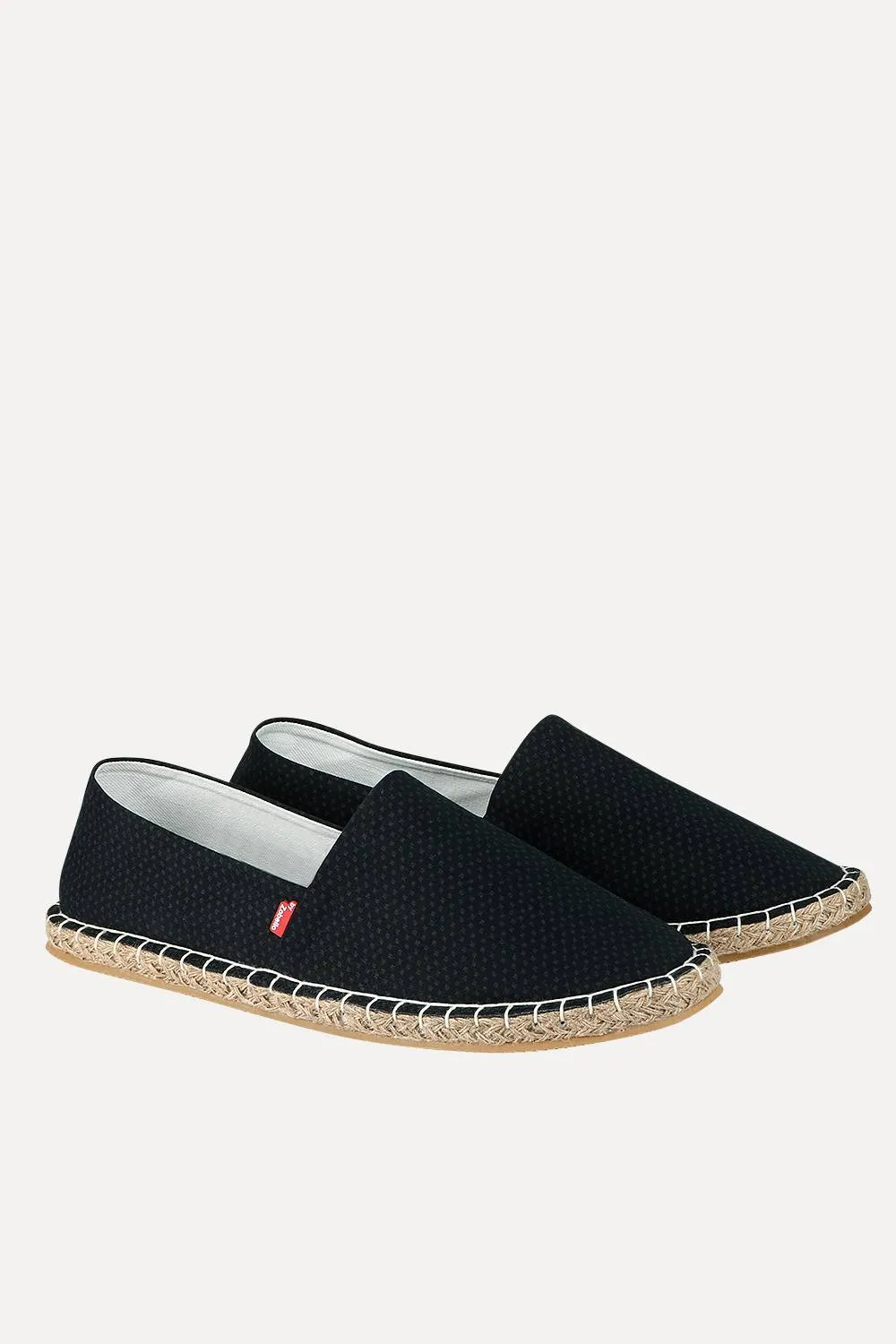 Men's Printed Black Canvas Espadrilles Suede Slip On Sneakers Wide Width Slip On Steel Toe