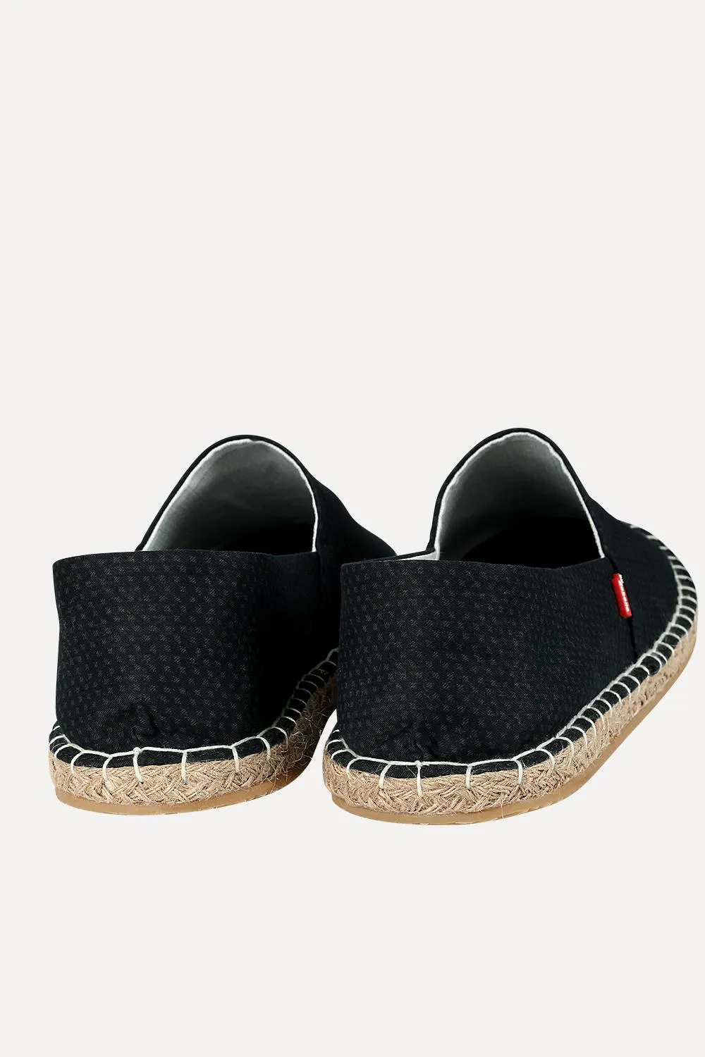 Slip.on Men's Printed Black Canvas Espadrilles