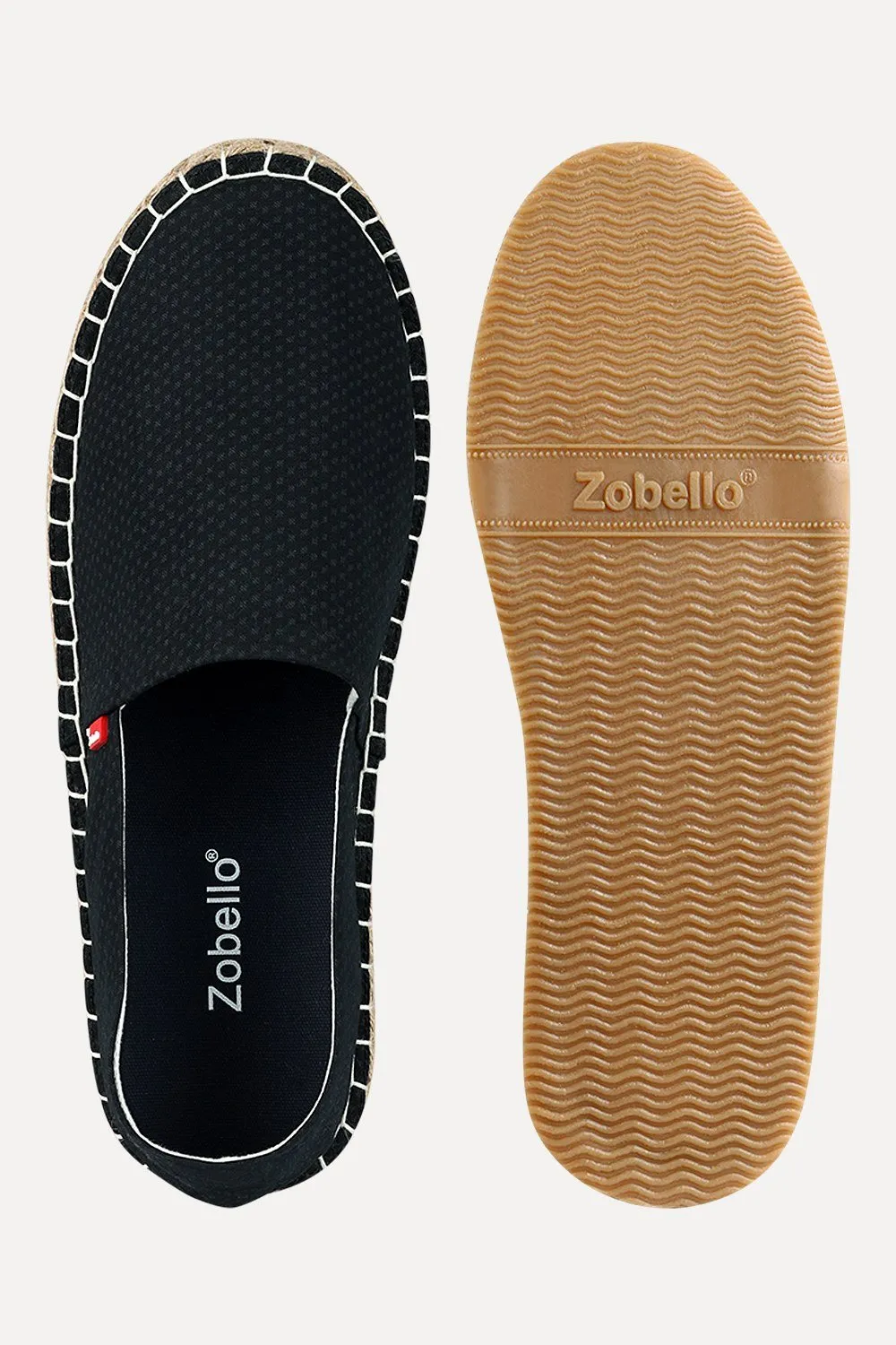 Slip-on Leather Men's Printed Black Canvas Espadrilles