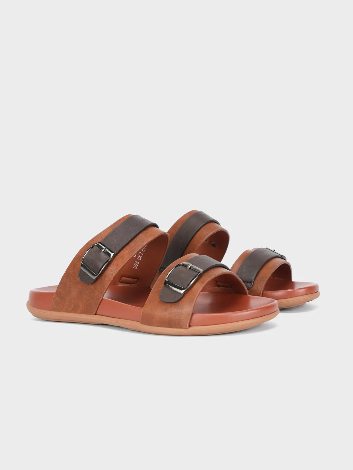 Mens "AWAD" Casual Buckled Adorned Slippers Best Sheepskin Slippers