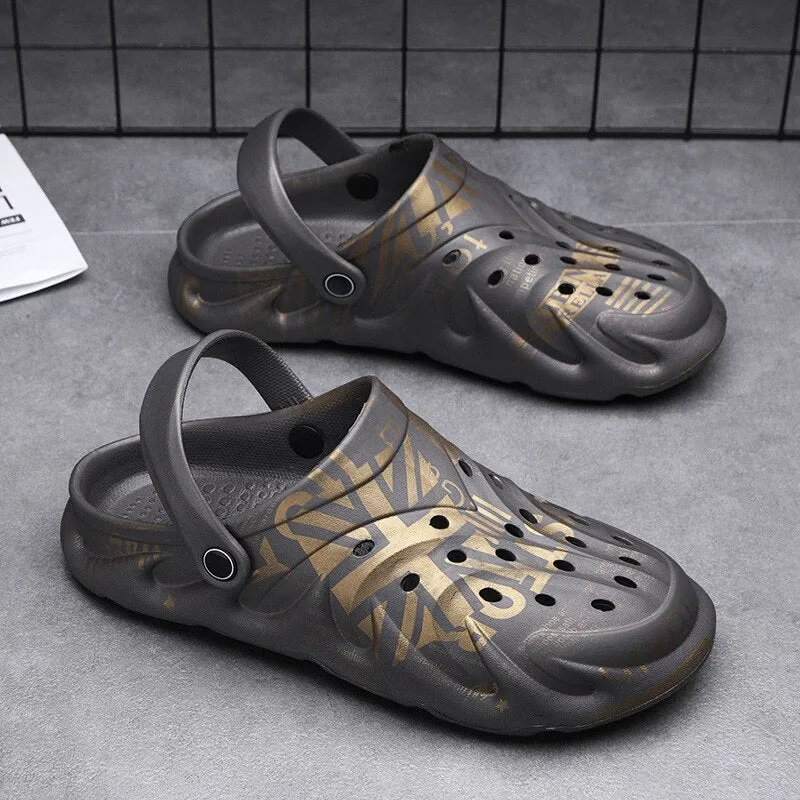 Mens Sandals Summer EVA New Large Size Men's Clogs Lightweight Beach Slippers Breathable Men's Sneaker Sandals Garden Clogs Island Slippers Hawaii