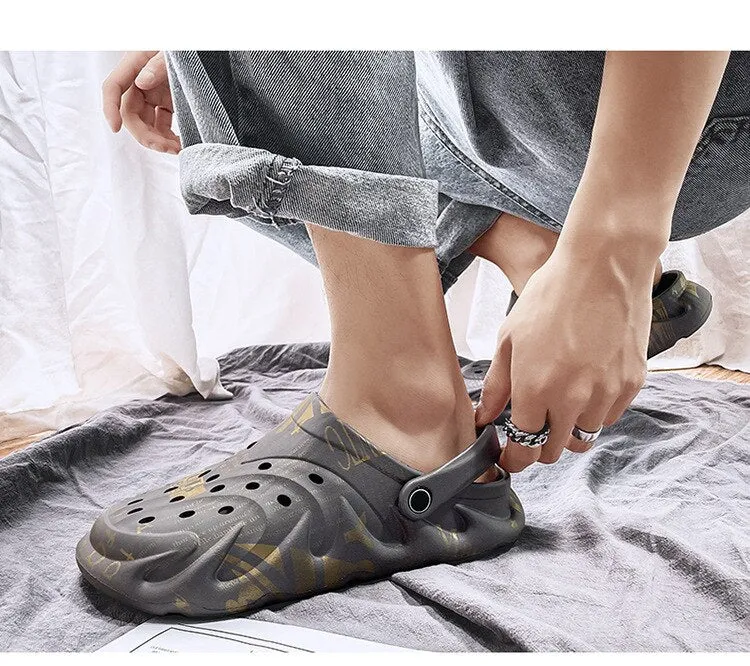 Mens Sandals Summer EVA New Large Size Men's Clogs Lightweight Beach Slippers Breathable Men's Sneaker Sandals Garden Clogs Shearling Clog Slippers