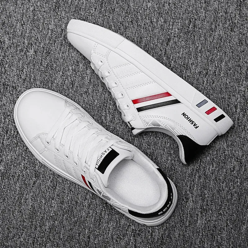 Men's Sneakers Casual Sports Shoes for Men Lightweight PU Leather Breathable Shoe Mens Flat White Ladies Sneakers