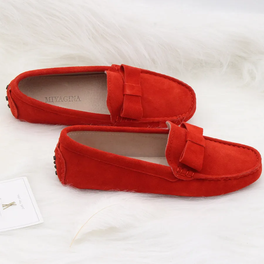 Bass Venetian Loafers MIYAGINA Women Slip On Leather Flat Shoes Handmade Loafers
