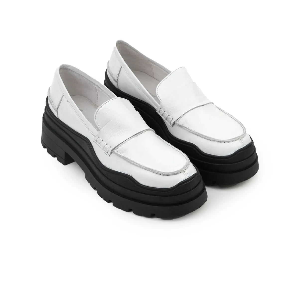 Destin Loafers Tulle White Leather