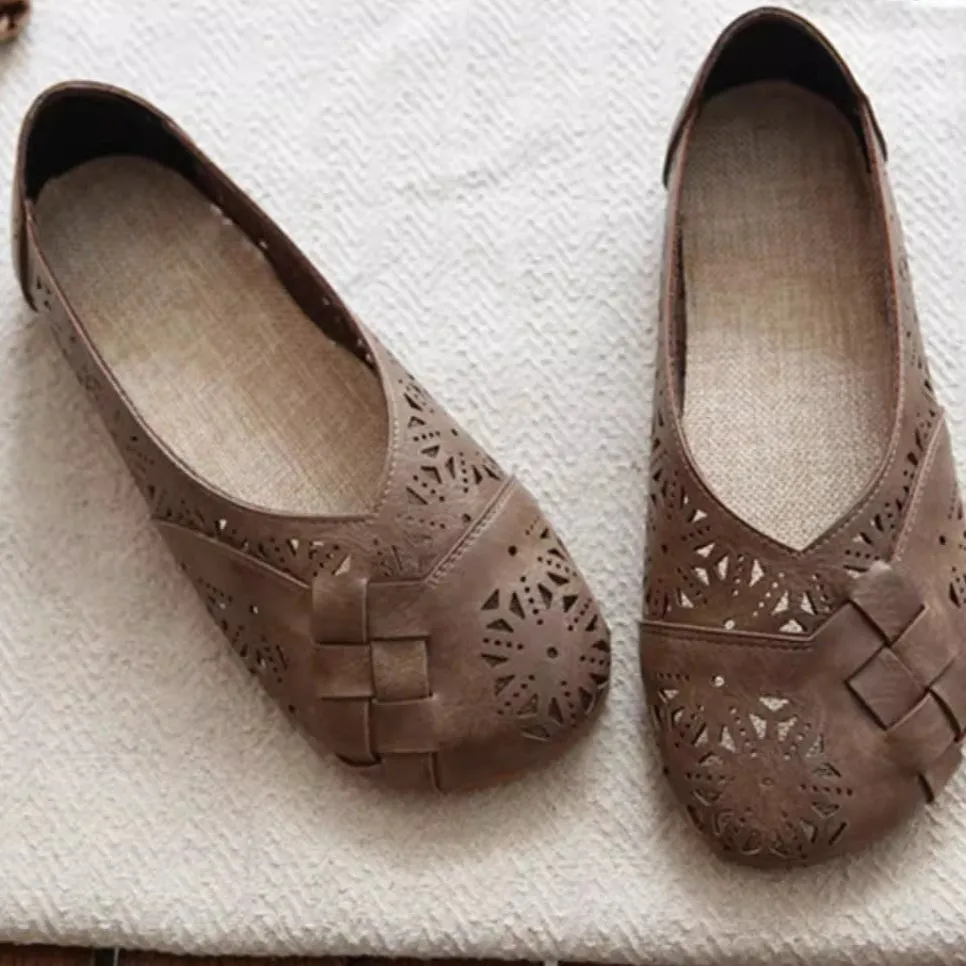 Flats And Sandals Mori Retro Literary Summer Sandals Hollowed Out Soft Shoes