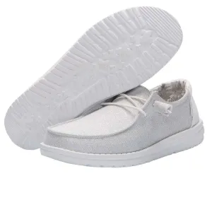 Arch Support Slip On Shoes Hey Dude Wendy Sparkling White