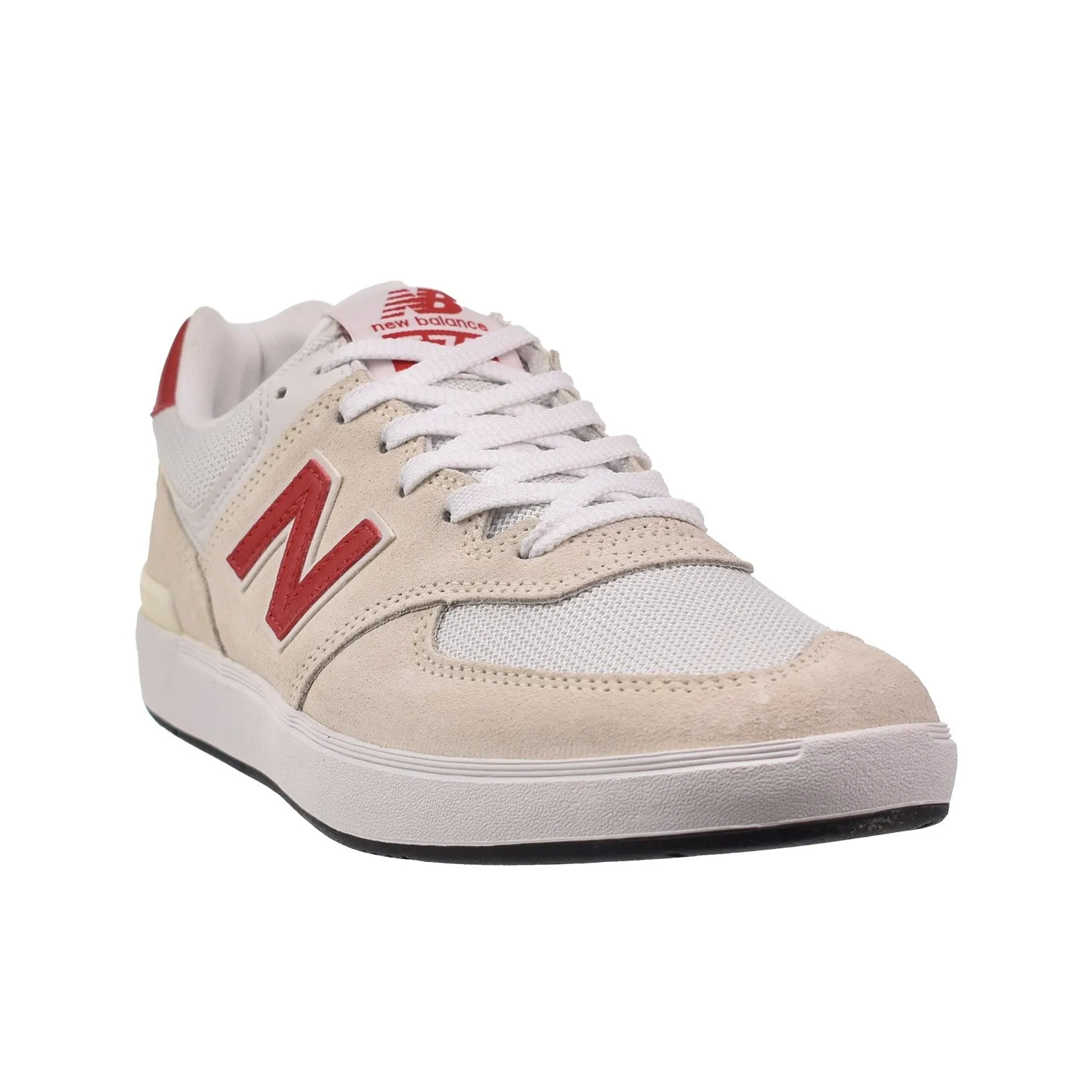New Balance 574 Men's Shoes White-Red New Balance Shoe Care