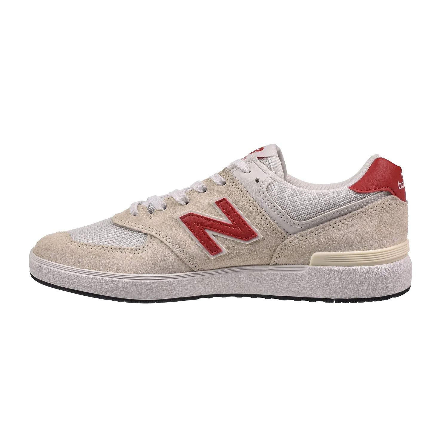 New Balance 574 Men's Shoes White-Red Black New Balance Suede