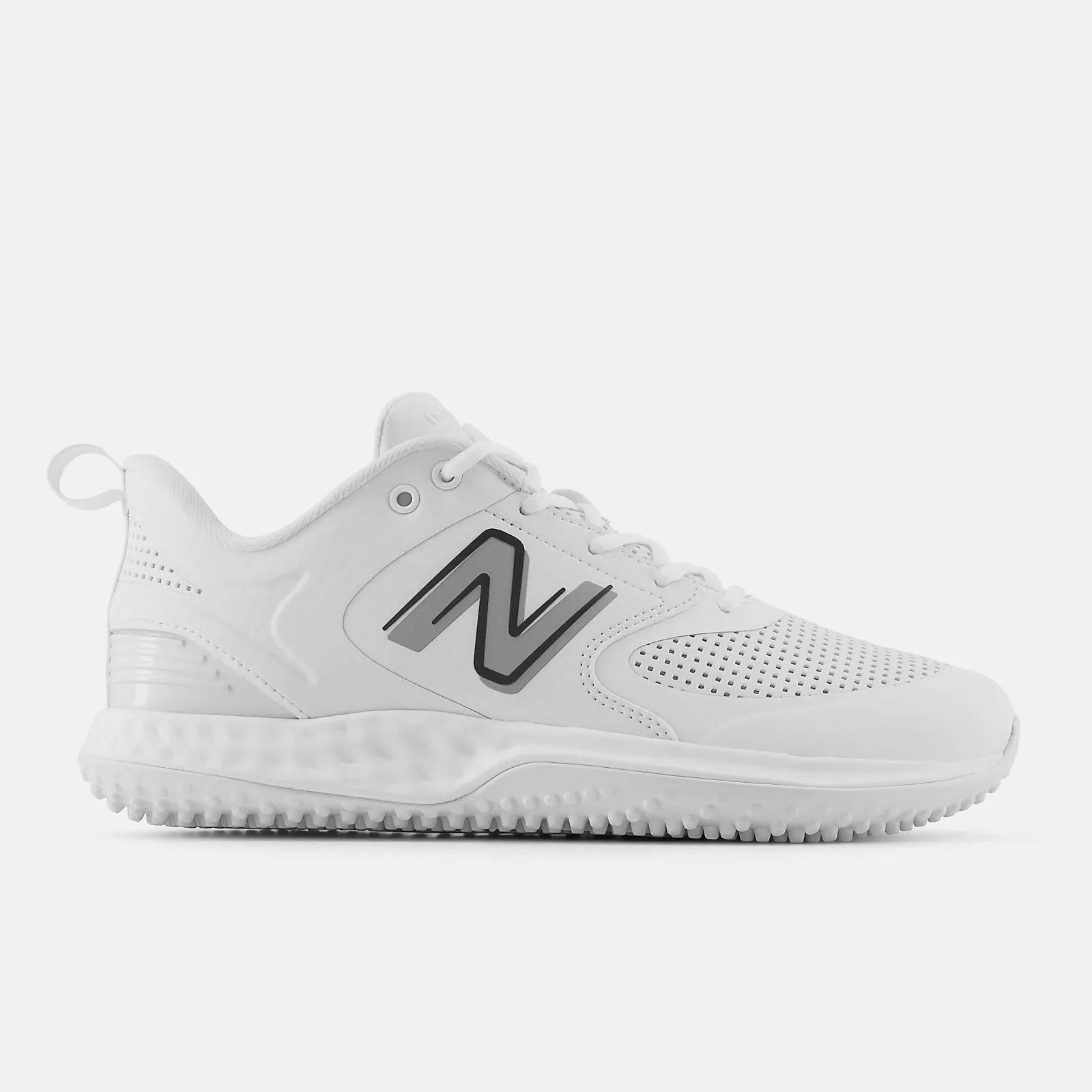 New Balance White 327 New Balance White T3000v6 Turf Shoes