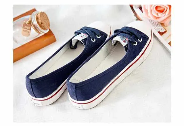 Spring summer light canvas shoes women slip-on Korean tide sneakers Slip On Canvas Sneakers