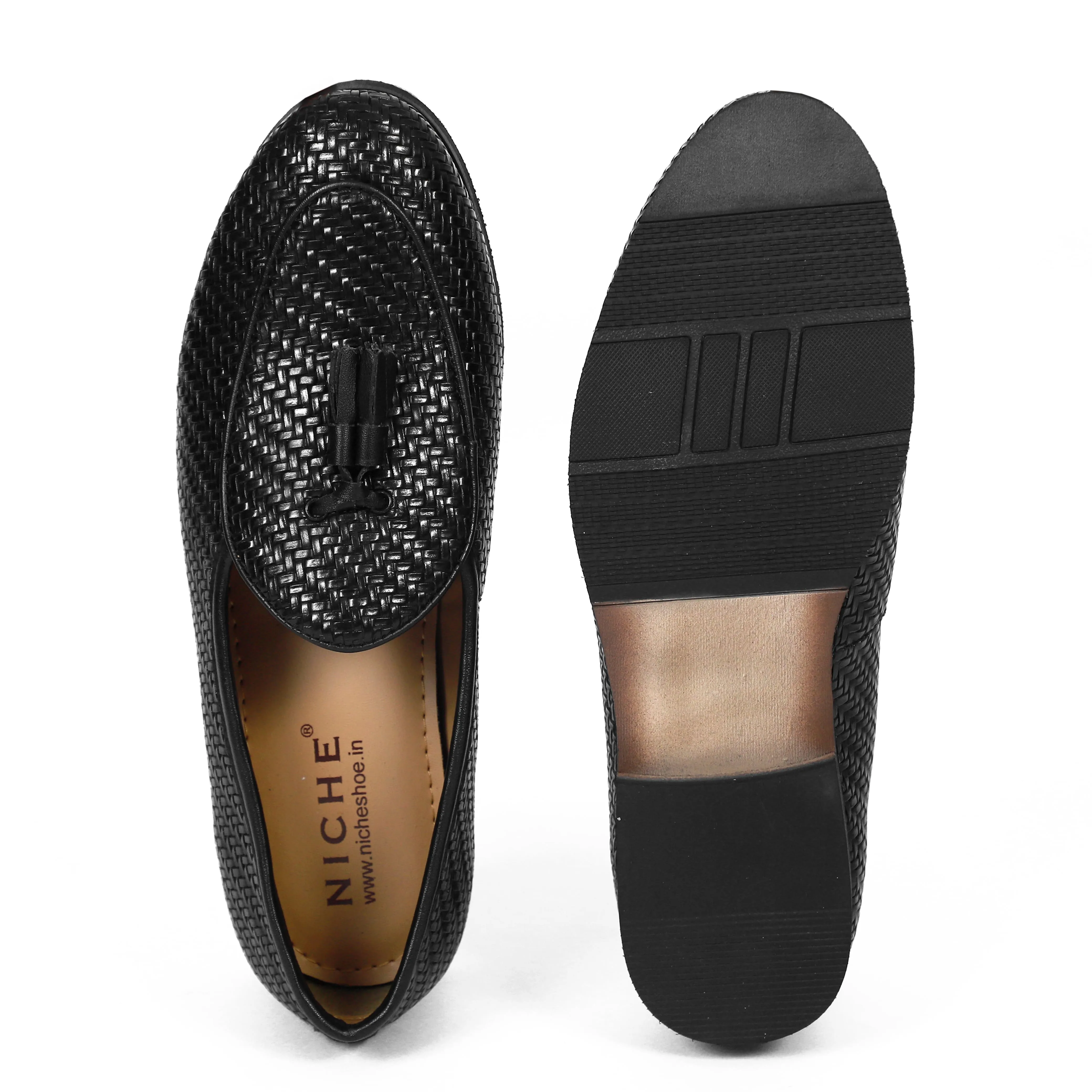 NICHE Black Braided Tassel Loafers Dr Scholl's Slip On