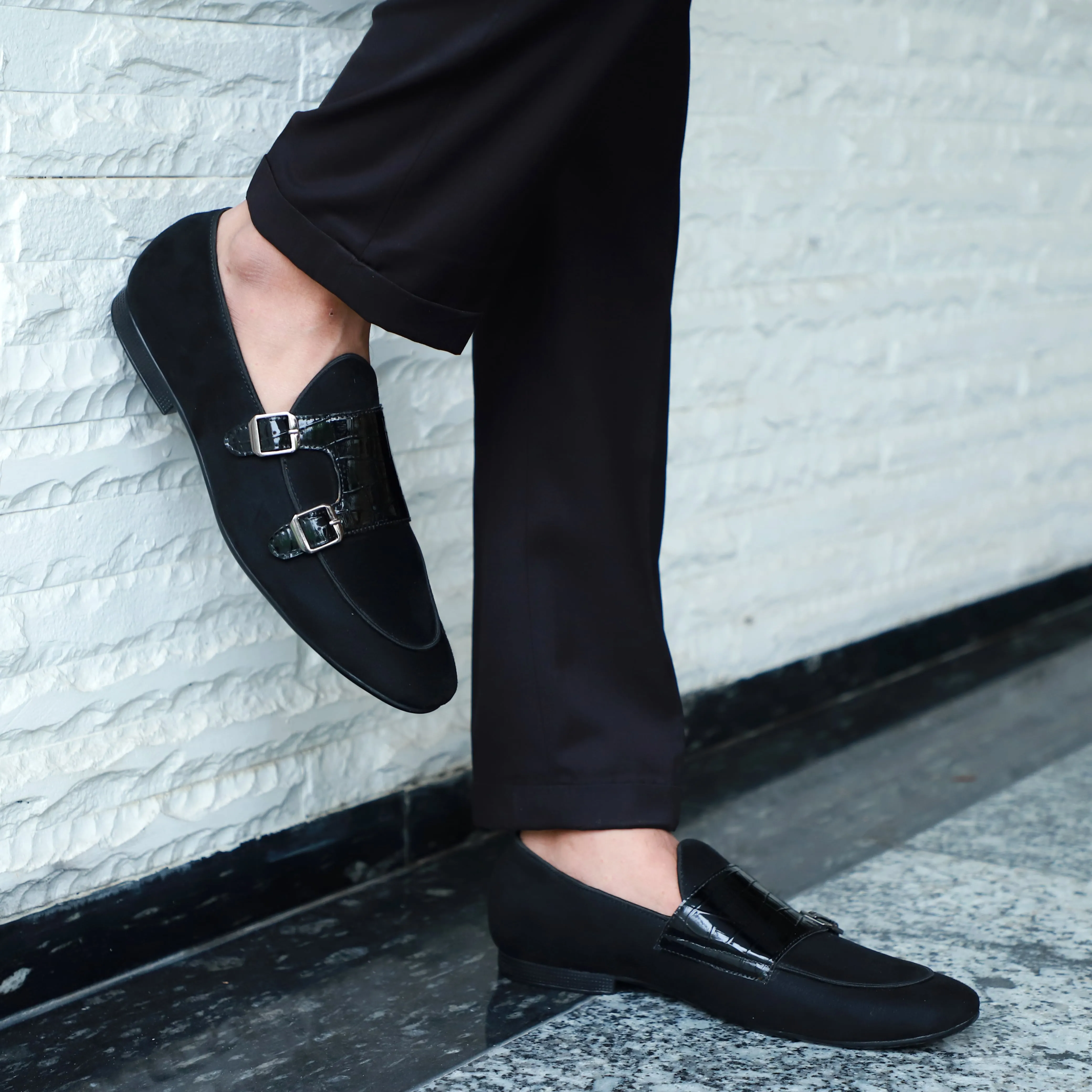 Marni Bambi Loafers NICHE Black Croc Suede Belgian Loafer