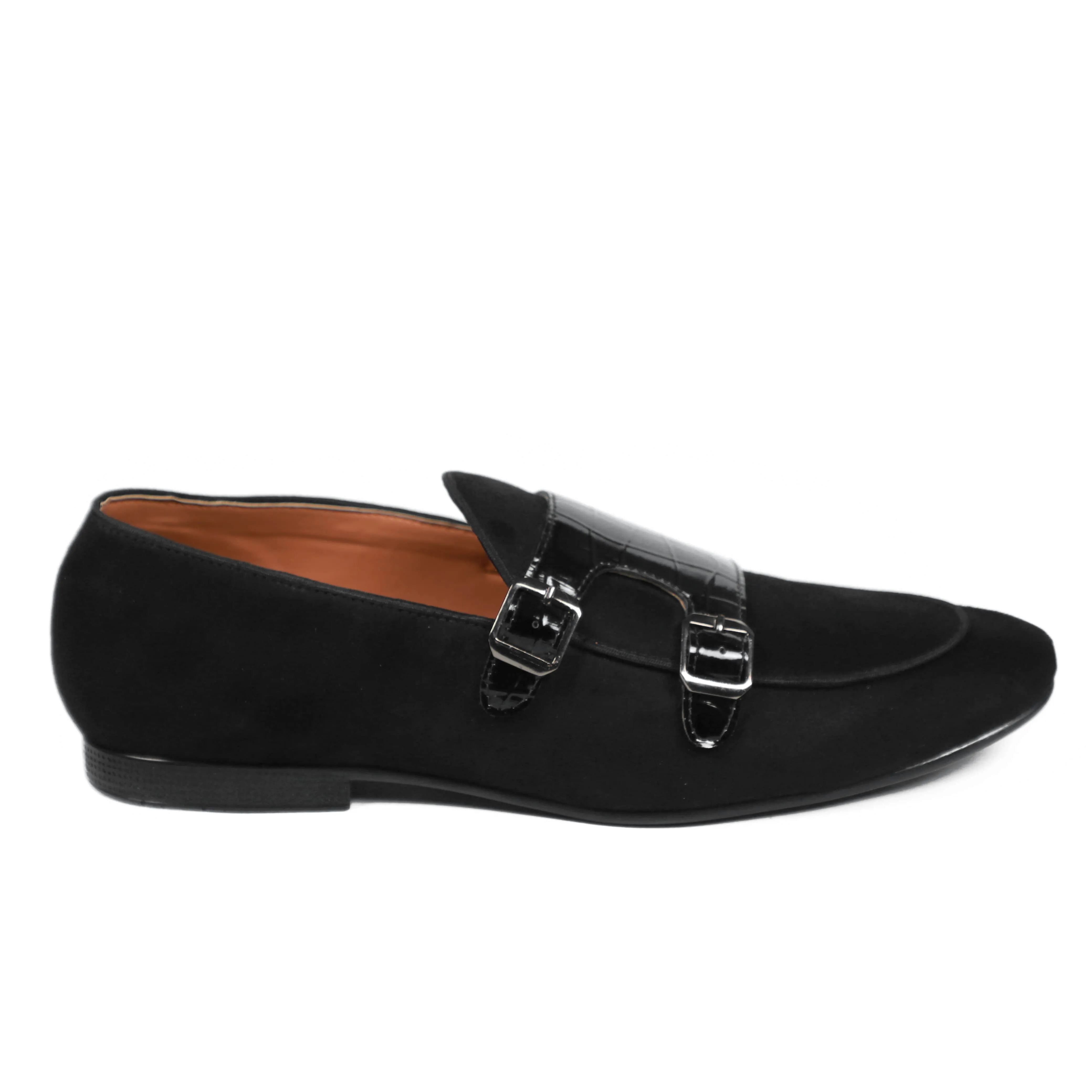 NICHE Black Croc Suede Belgian Loafer Zara Slip On Loafers
